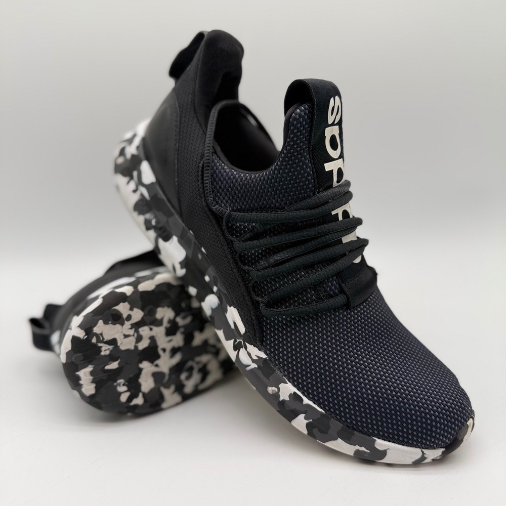 Adidas Mens 10 Lite Racer Adapt 3.0 Black Camo Slip On Running Shoes HWI 28Y001